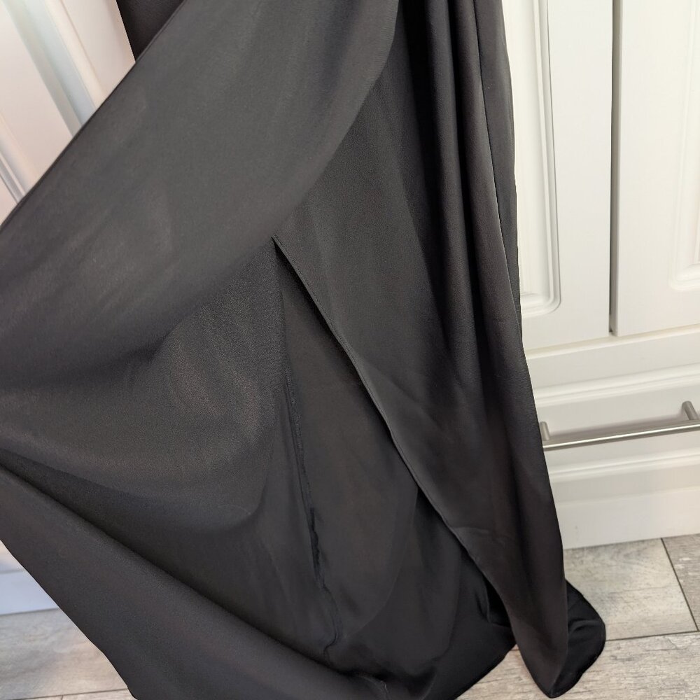Altar’d State Black Satin Cowl Neck Ruched Maxi Dress S Bias Cut Whimsigoth NWT - Picture 6 of 14